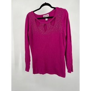 OLIVER BY ESCIO WOMEN LONG SLEEVE CUT OUT SWEATER SIZE LARGE